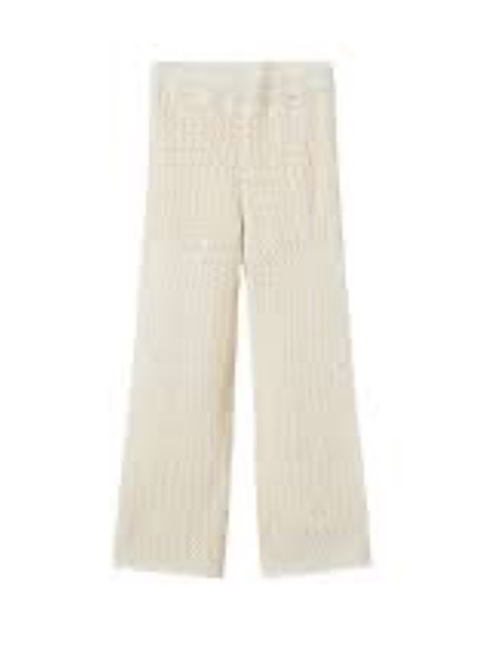 Zara  Cream Open-Knit Wide-Leg Pants